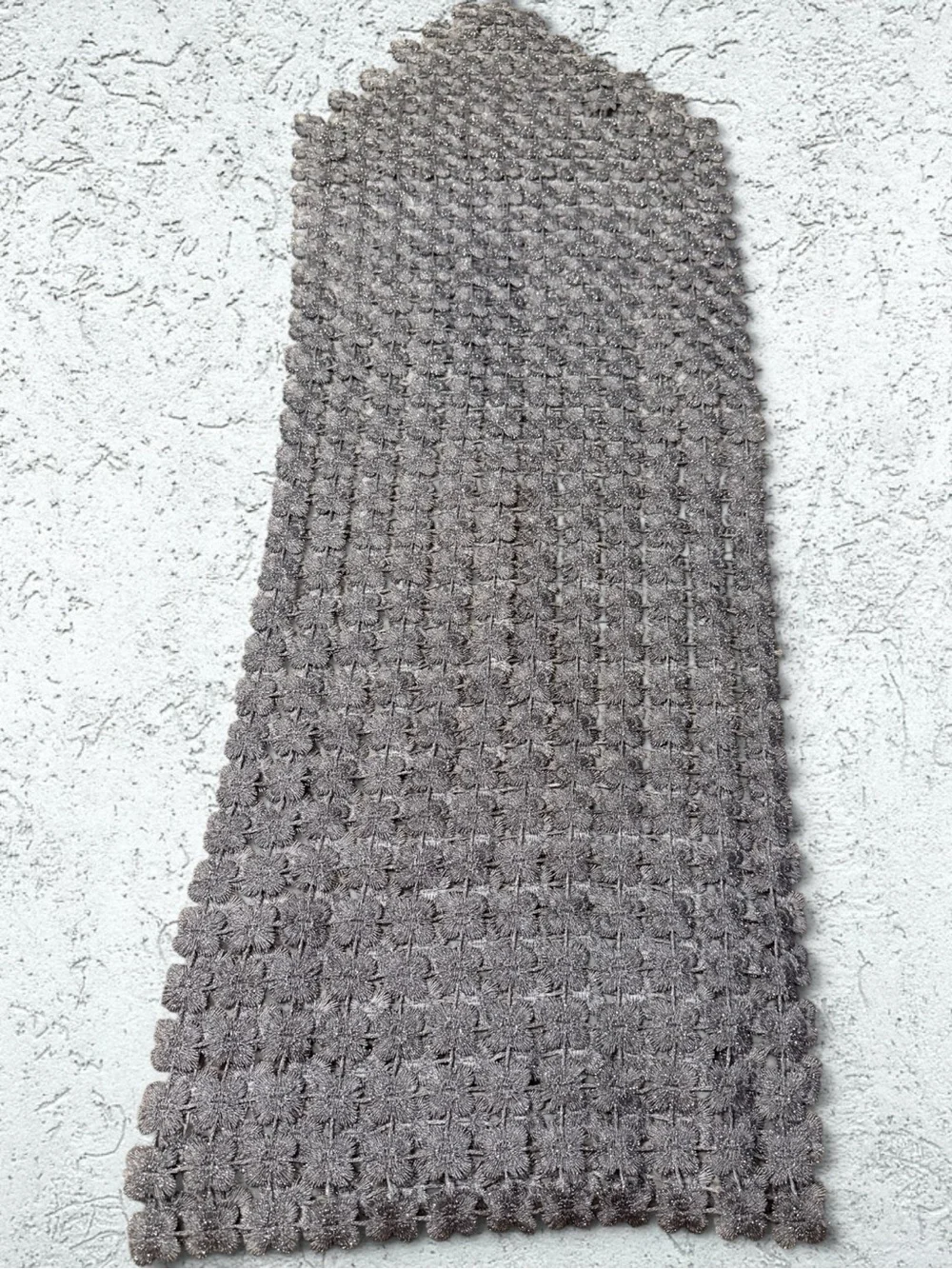 🌻VINTAGE Silver Crochet Flower / Star Stitch variant Beautiful Runner.